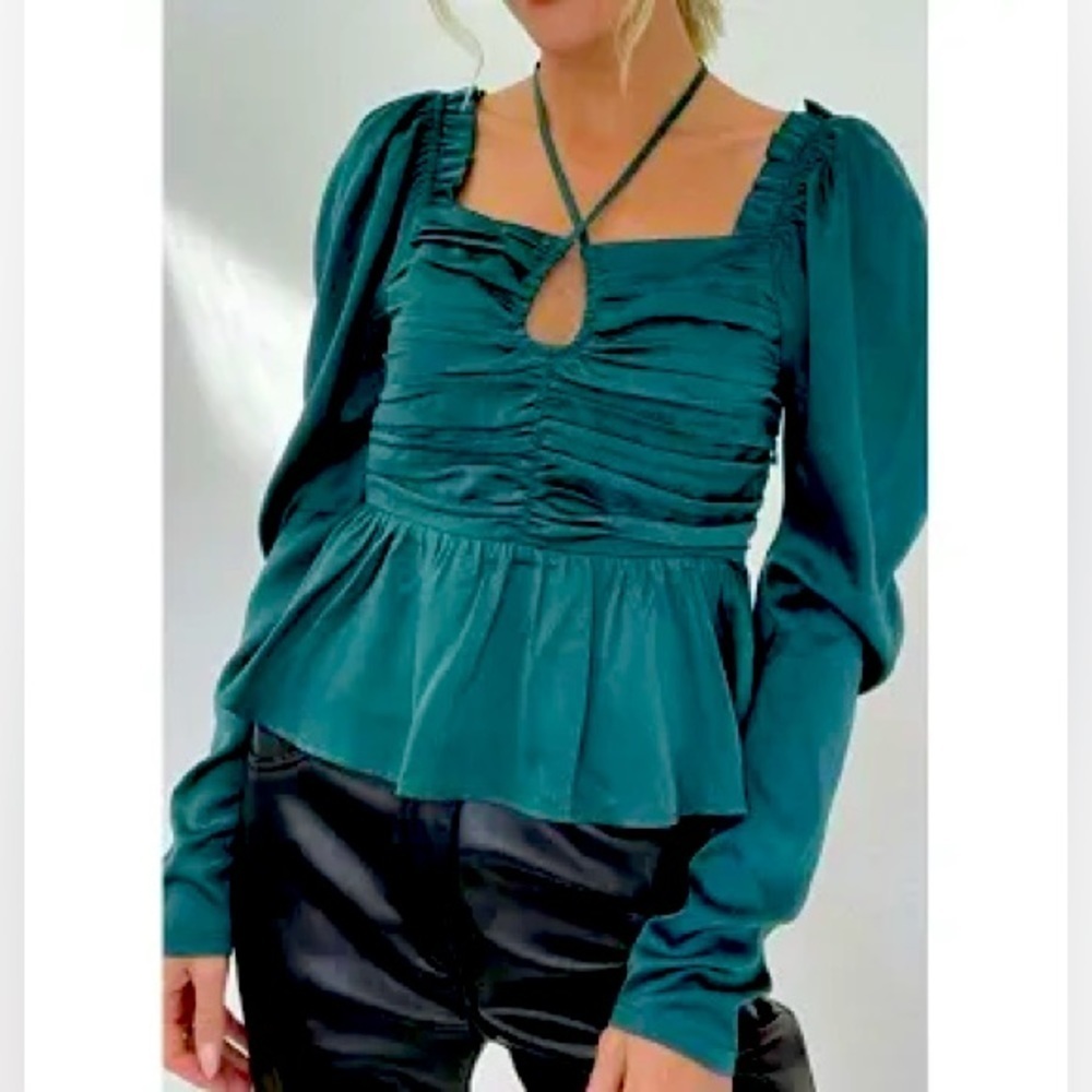💚 NWT! SIX/FIFTY Emerald Green Blouse